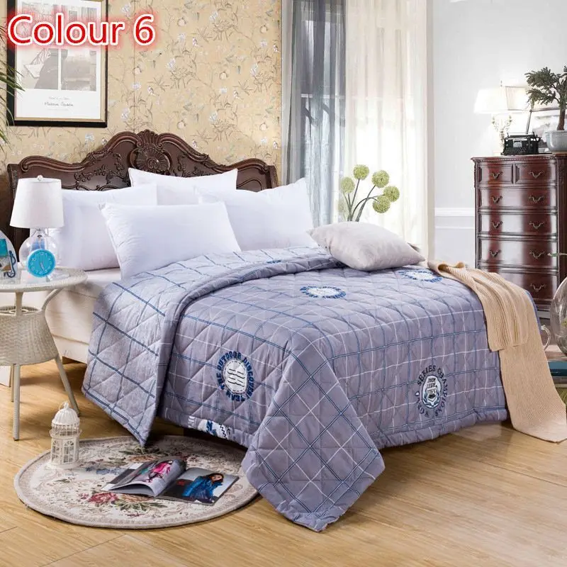 2016 fashion style plaid stripes summer comforter/quilts/blanket/king queen full twin size free shipping