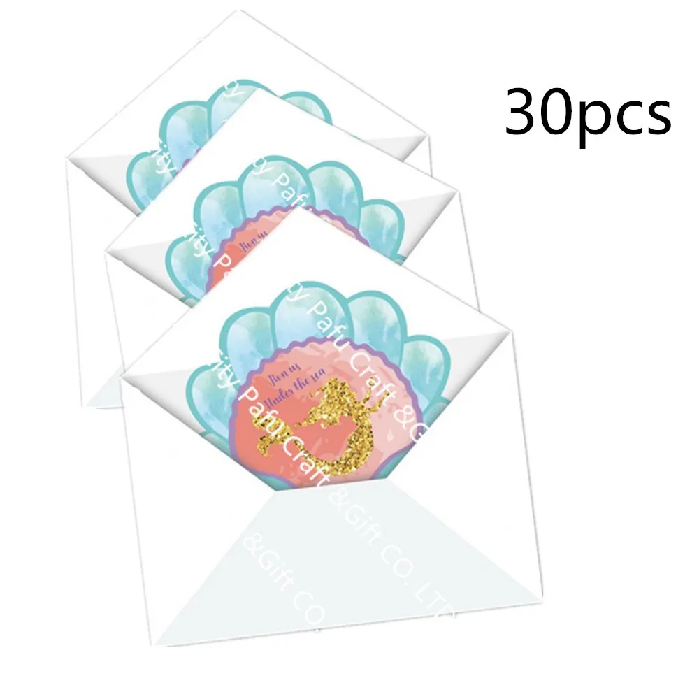 baby shower or birthday party mermaid invitation cards with