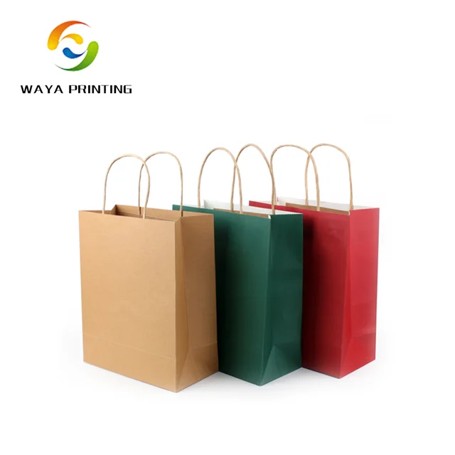 shopping gift printed plain custom eco-friendly kraft paper bag