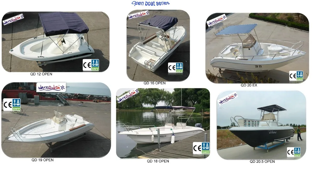 Waterwish Boat QD 20 EX Fiberglass Outboard Engine Boat
