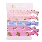 Factory Fold Over 10cm Gold Foil Unicorn Hair Ties