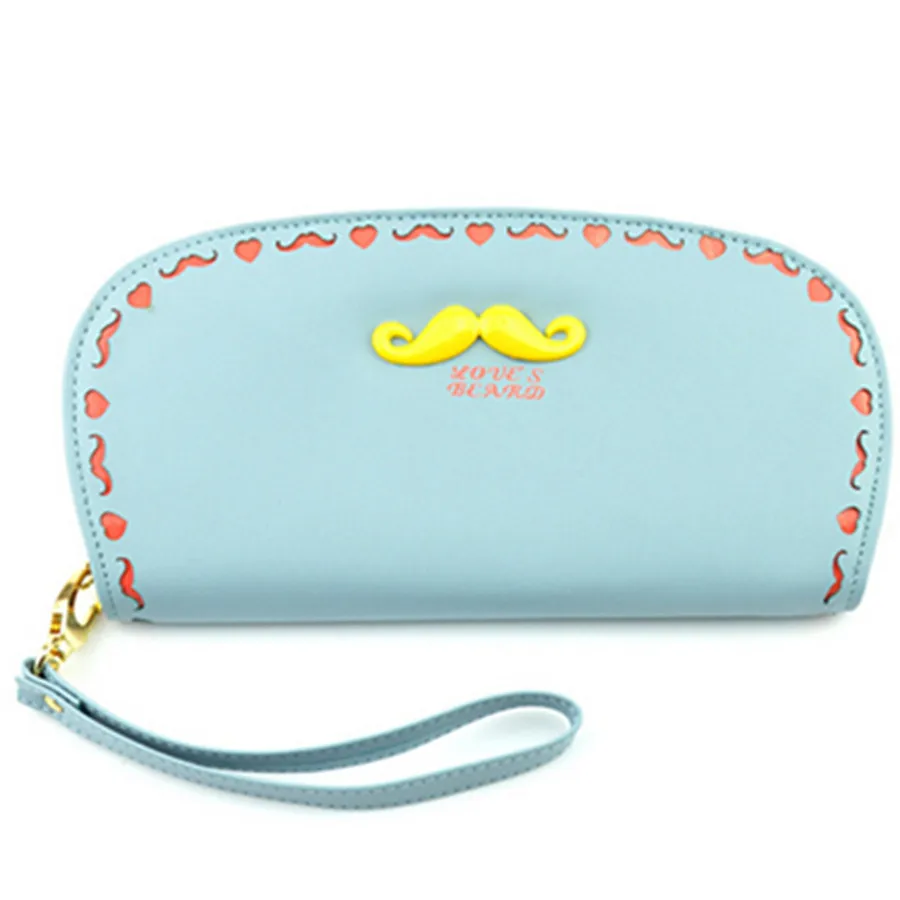 Retail The South Korean Version Shell Moustache Ladies Fashion Wallet Long Zipper Women Wallets Mobile Phone Bag New Purse 1145