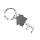 House Shaped Metal Custom alphabet letter F design keychain / key chain / key ring