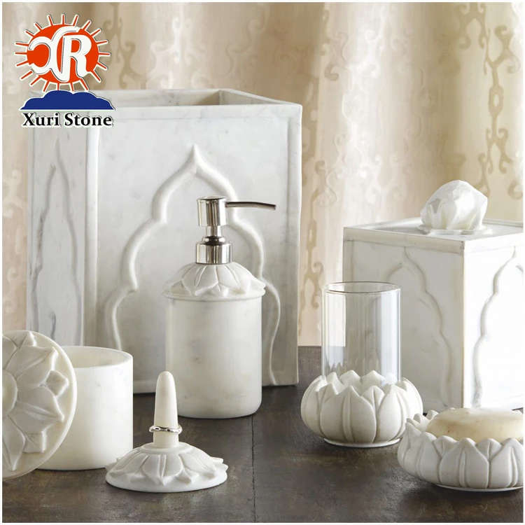 popular marble resin bath accessory bathroom accessories set