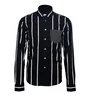 100% cotton male slim fit stripe black dress shirt