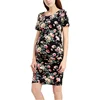 Custom cotton maternity wear gown clothes fancy floral dresses for Pregnant woman