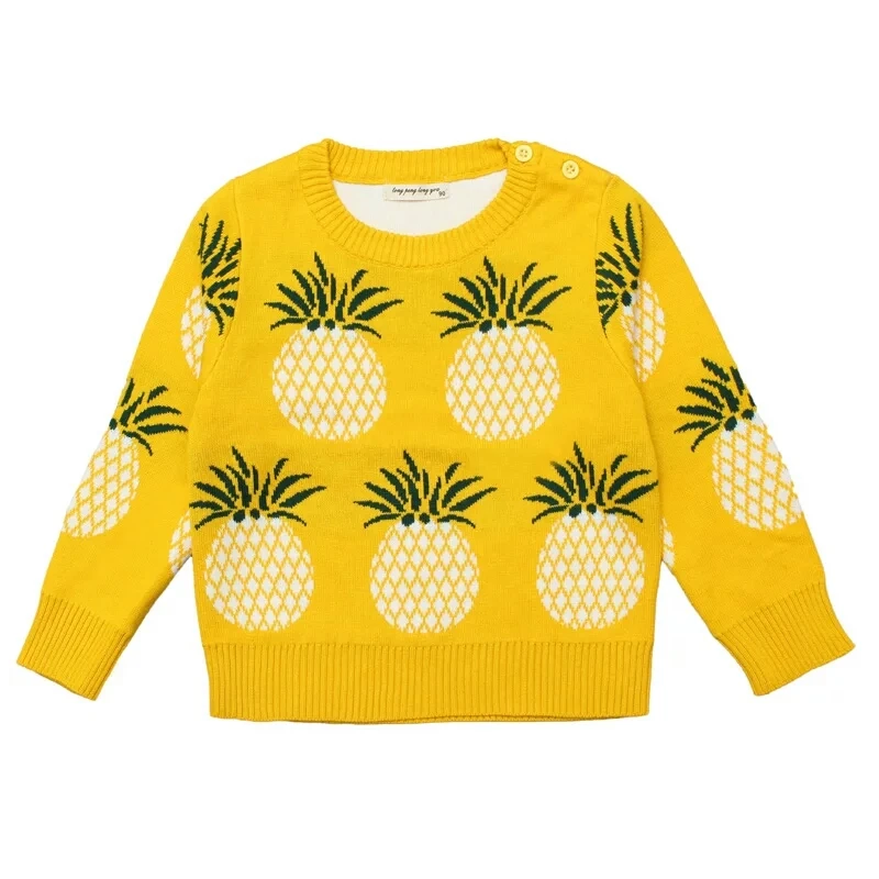 Wholesale Baby Clothes 2018 New Double-Layer Baby Pullover Sweater Pineapple Printed Daily Wear