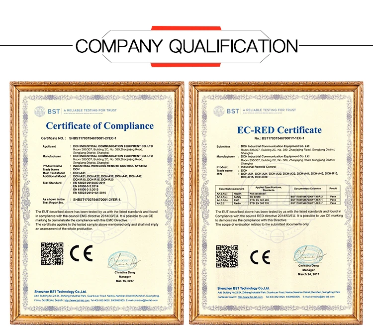 Safety Industrial wireless remote control for Hoist Cranes 433MHz frequency - ANKUX Tech Co., Ltd