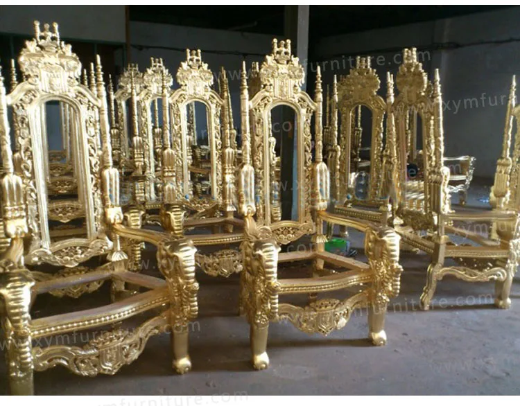 Foshan Brand High Back Gold Throne Chair With Rose Carving Buy
