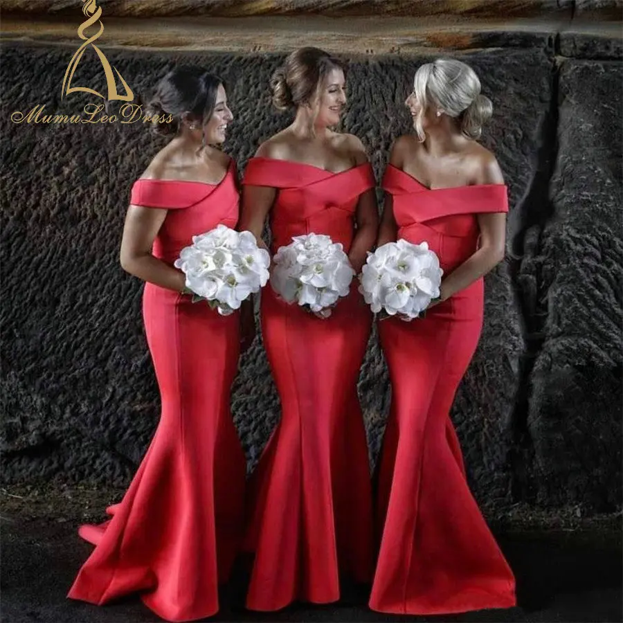 Zipper Back Floor Length Satin Off The Shoulder Red Mermaid Bridesmaid Dresses Slinky Modern Maton Of Honor Dress
Zipper Back Floor Length Satin Off The Shoulder Red Mermaid Bridesmaid Dresses Slinky Modern Maton Of Honor Dress