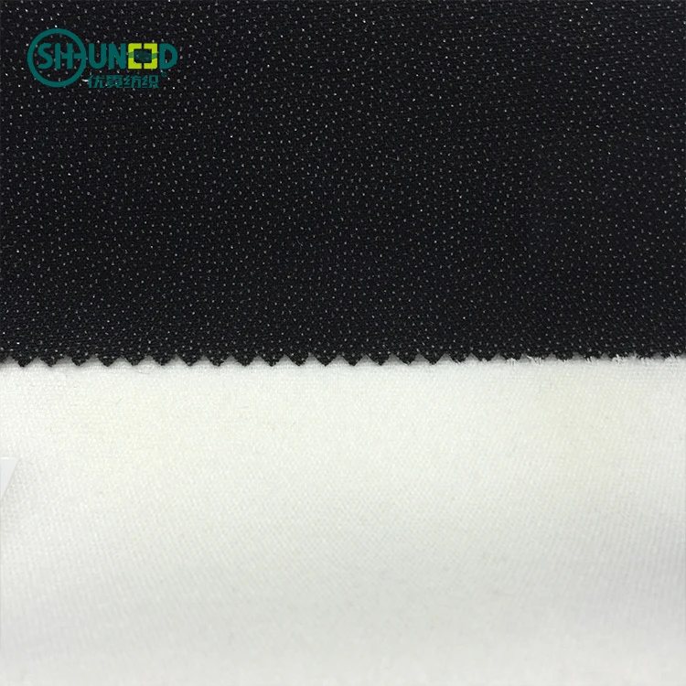 PA / PES Custom color plain weave polyester adhesive interlining for garment Fusible interfacing woven interlining for dress