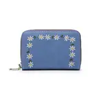 New design women card holder flower Embroidery quality PU id credit card holder with zipper