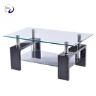 cheap Living Room Furniture black painted top glass Centre table MDF top Tea/coffee Table