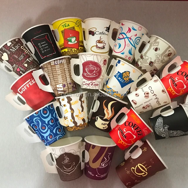 7oz coffee paper cup with handle coffee hot paper cup