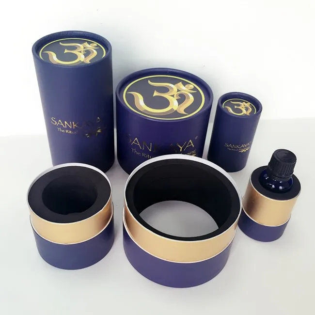 eco friendly custom printed round cardboard cosmetic paper tube