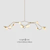 Modern Gold and Large Opal white Glass G9 LED Peach Branch Chandelier for hotel