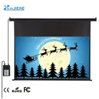 Portable Motorized Matte White Remote Projector Screen Automatic Projection Display with Wall Ceiling Mount