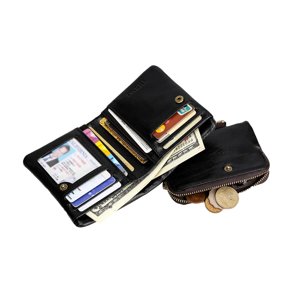 Top Quality Genuine Cow Leather Short Wallet Men Bifold Crazy Horse Leather Purse With Coin Bag, Brown
Top Quality Genuine Cow Leather Short Wallet Men Bifold Crazy Horse Leather Purse With Coin Bag, Brown