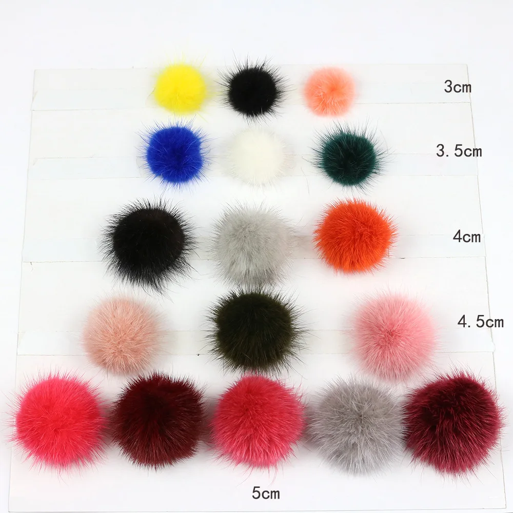 China Mink Pom Pom Fur Ball For Hats Pompon Keychain