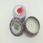 scented paraffin wax tin candle with color printing