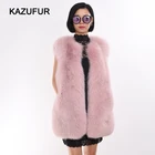 High quality Chinese factory product Ladies fashion pink white fox fur vest
