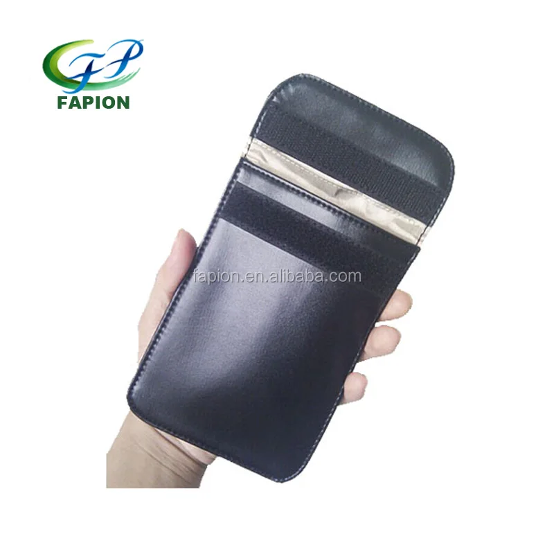a PU leather nylon canvas anti radiation cell phone shield faraday cage