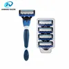 D952L Hot sell online razor 5 blades metal handle razor system with replacement cartridge