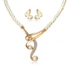 Latest Design Pearl Jewelry Set With Plated Gold Pearl Jewelry Set