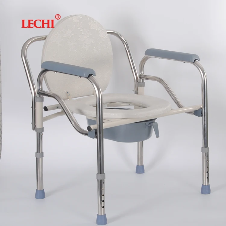 Fashion steel elderly Suitable patient potty commode toilet chair
