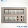 stainless steel 8 gang switch and 2 gang socket