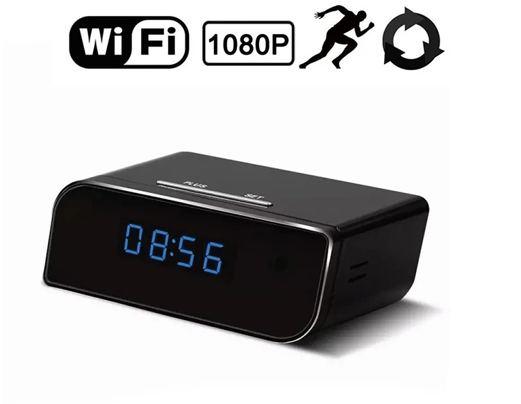 wholesale CMOS WIFI clock 1920*1080 Video recording clock hidden video recorder mini spy camera