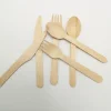 Natural Single Use Wooden Cutlery Flatware Sets Fork Spoon Knife