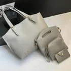 stylish women pu leather handbag cheap with rivet four-piece set ladies single sling shoulder messenger bag