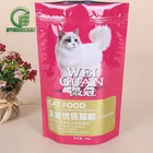 Pet cat food plastic packaging stand up bag with top zipper
