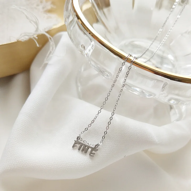 Korea Hot Style S925 Sterling Silver Simple Fashion Letter FINE Pendant Clavicle Necklace Jewelry for Women
Korea Hot Style S925 Sterling Silver Simple Fashion Letter FINE Pendant Clavicle Necklace Jewelry for Women