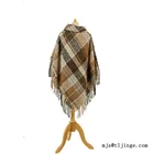 Wholesale fashion striped mixed color women Knitted Wool warm scarf with tassels