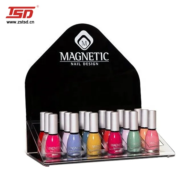 Best sale cosmetic store table top acrylic nail polish brand holder color display rack stand