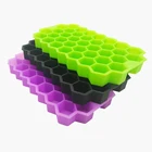 Cube Benhaida Honeycomb Shape Mini Flexible Silicone Ice Cube Mold With Lid