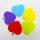 Silicone dish washing brush , fruit and vegetables silicone washing brush sponge for kitchen