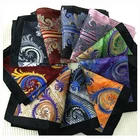 Custom Paisley Design 100% Pure Pocket Square Silk Scarf For Men