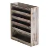 5 Slot Rustic Torched Wood Document Filing Organizer, Wall Mounted Magazine Rack