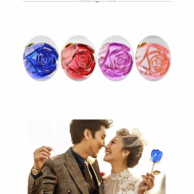 romantic artificial crystal rose flowers valentines day gift