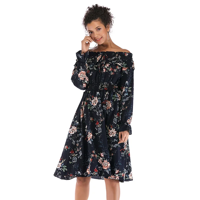 2019 new arrival spring summer off shoulder slim fit long sleeve floral print office lady big hip women dress
2019 new arrival spring summer off shoulder slim fit long sleeve floral print office lady big hip women dress