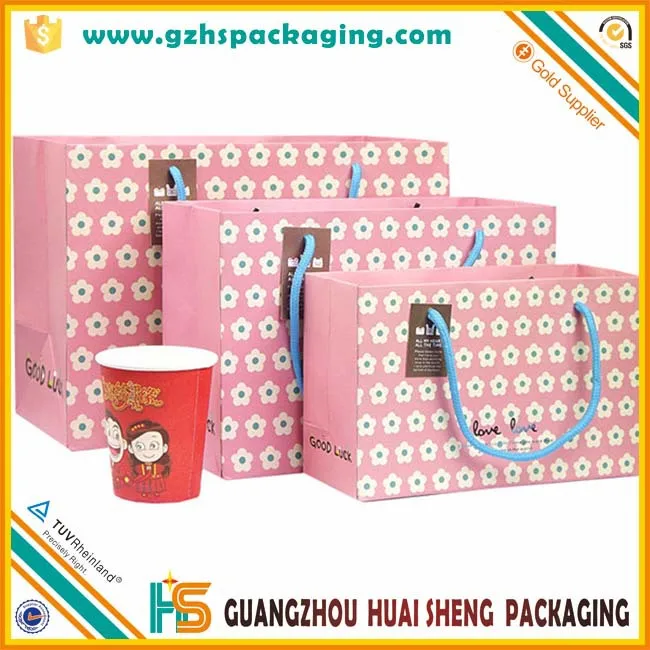 2016 custom design handmade size paper bag skirt packaging bags