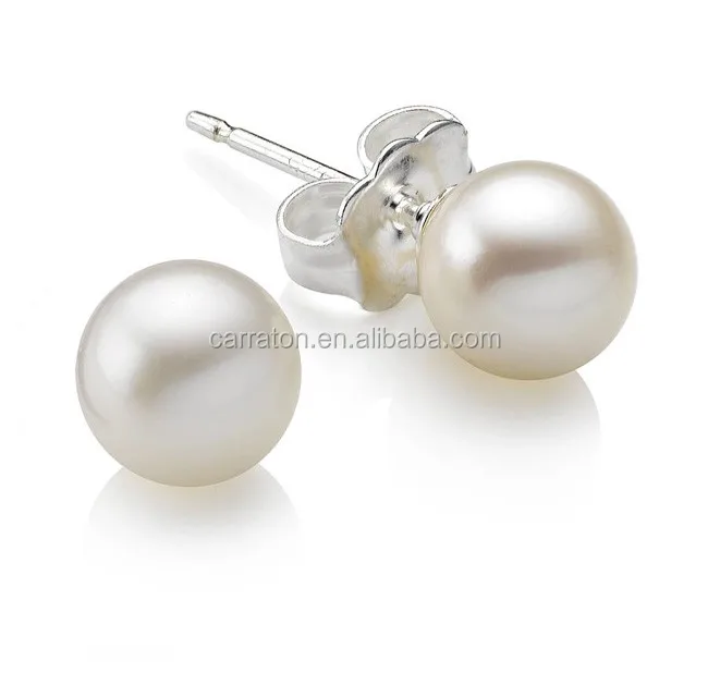 micro pave setting 925 silver imitation round pearl drop