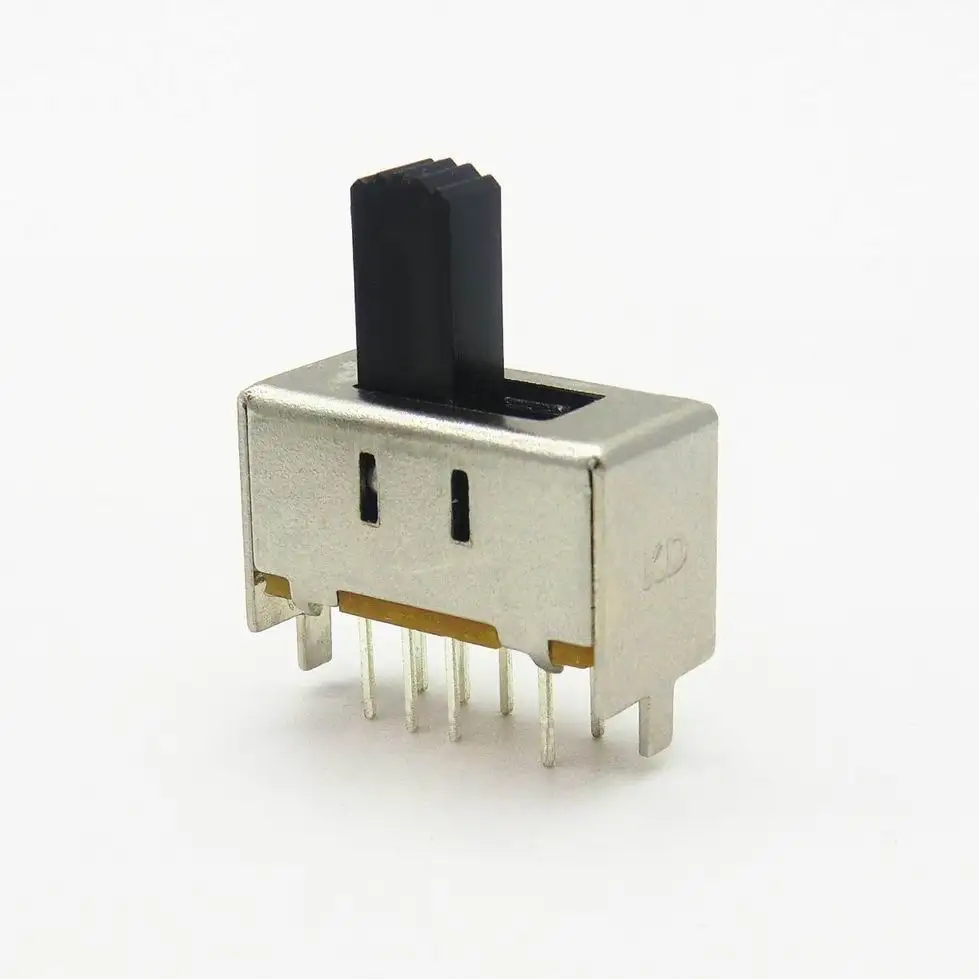 Voltage Select Slide Switch Mini Toggle Vertical 8 Pin Right Angle Dc Micro 2 Pole 3 Position Slide Switch