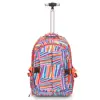 Laptop trolley bags TROLLEY BAG FOR SCHOOL bright Colorful Candy Strip school bags Laptop Backpack Bag With Trolley school bags