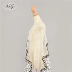 New design flower white woven custom knitted mesh lace fabric embroidery for dress