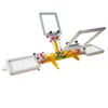 Manual 4 color 2 station tabletop screen printing machine with micro registration