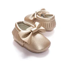 FC7200 europe style tassel shining sequins baby shoes soft sole toddler shoes with bowknot